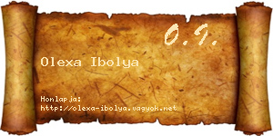 Olexa Ibolya névjegykártya